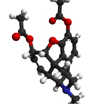 Molecular model of heroin.