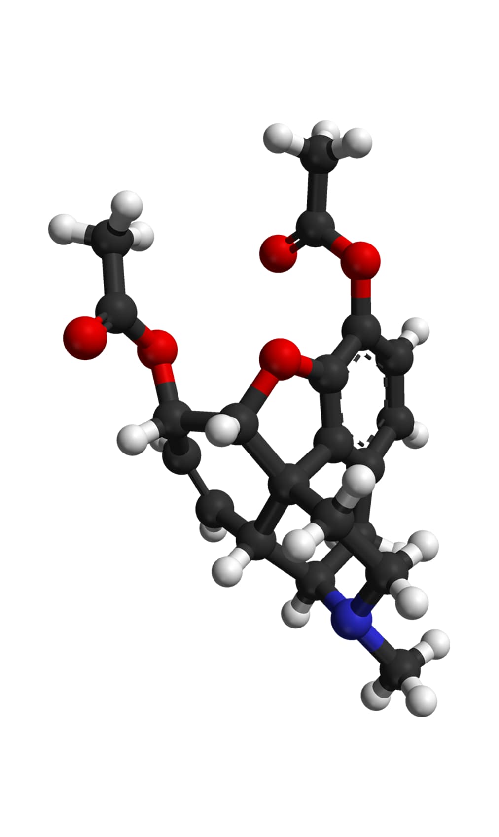 Molecular model of heroin.