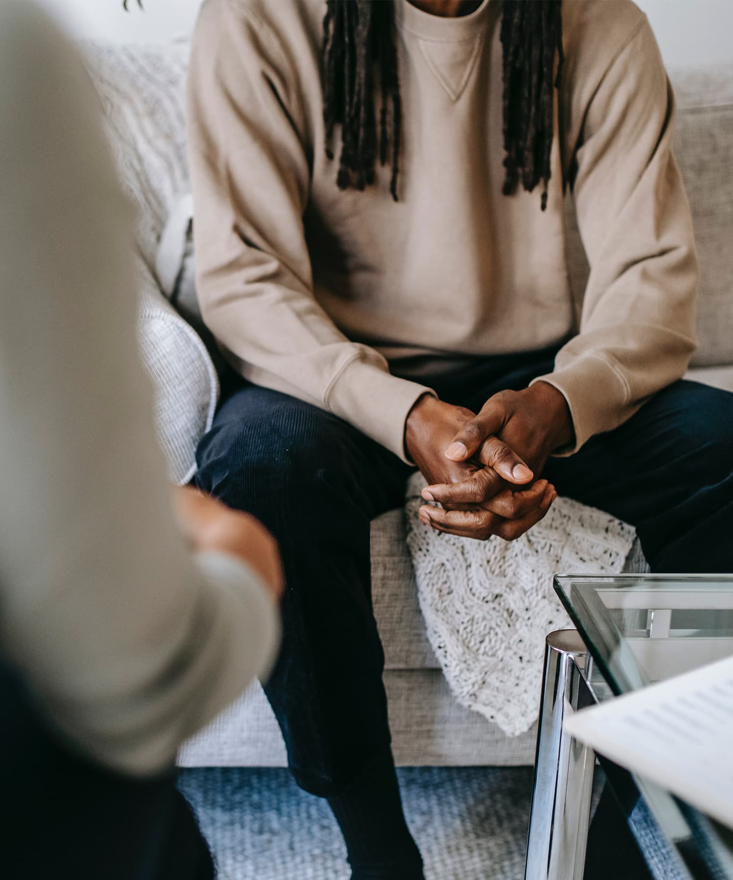 A man speaking with a therapist.
